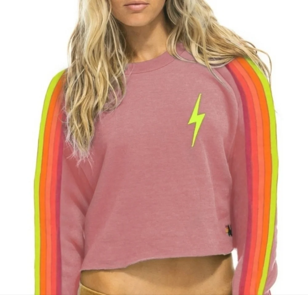 Aviator Nation Bolt Cropped Sweatshirt - Picture 2 of 16